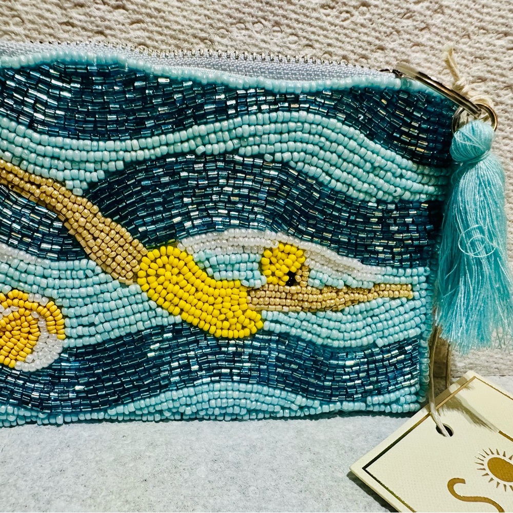 Beaded Wave Design Clutch